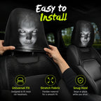 😆 Funny Cartoon Car Headrest Covers – 2PCS Universal Fit 🚗