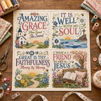 ✝️🧵 Vintage Faith & Cottage DIY Fabric Patch Panel