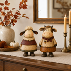 Vintage Harvest Sheep & Cow Figurines