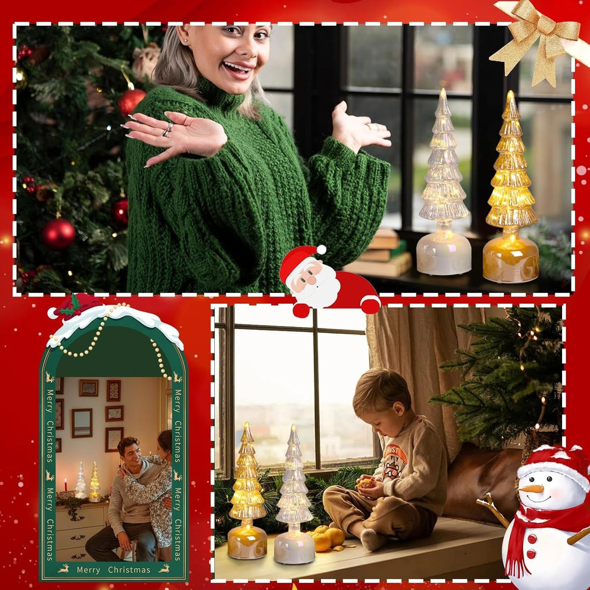 🎄Christmas On Sale🔥Rotating Mercury Glass Christmas Tree Decoration