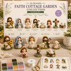 3D Beaded Nativity Collection DIY Kit – Handmade Christmas Faith Craft Set (8-Piece Set)