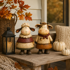 Vintage Harvest Sheep & Cow Figurines