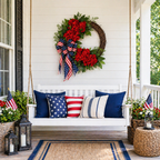 Lighted Artificial Patriotic Wreath