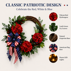 Lighted Artificial Patriotic Wreath