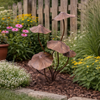 Rustic Iron Mushroom Garden Stake Décor for Yard, Porch & Planters