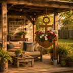 Rustic Anchor Hanging Planter