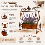 Rustic Metal Swing Chair Planter