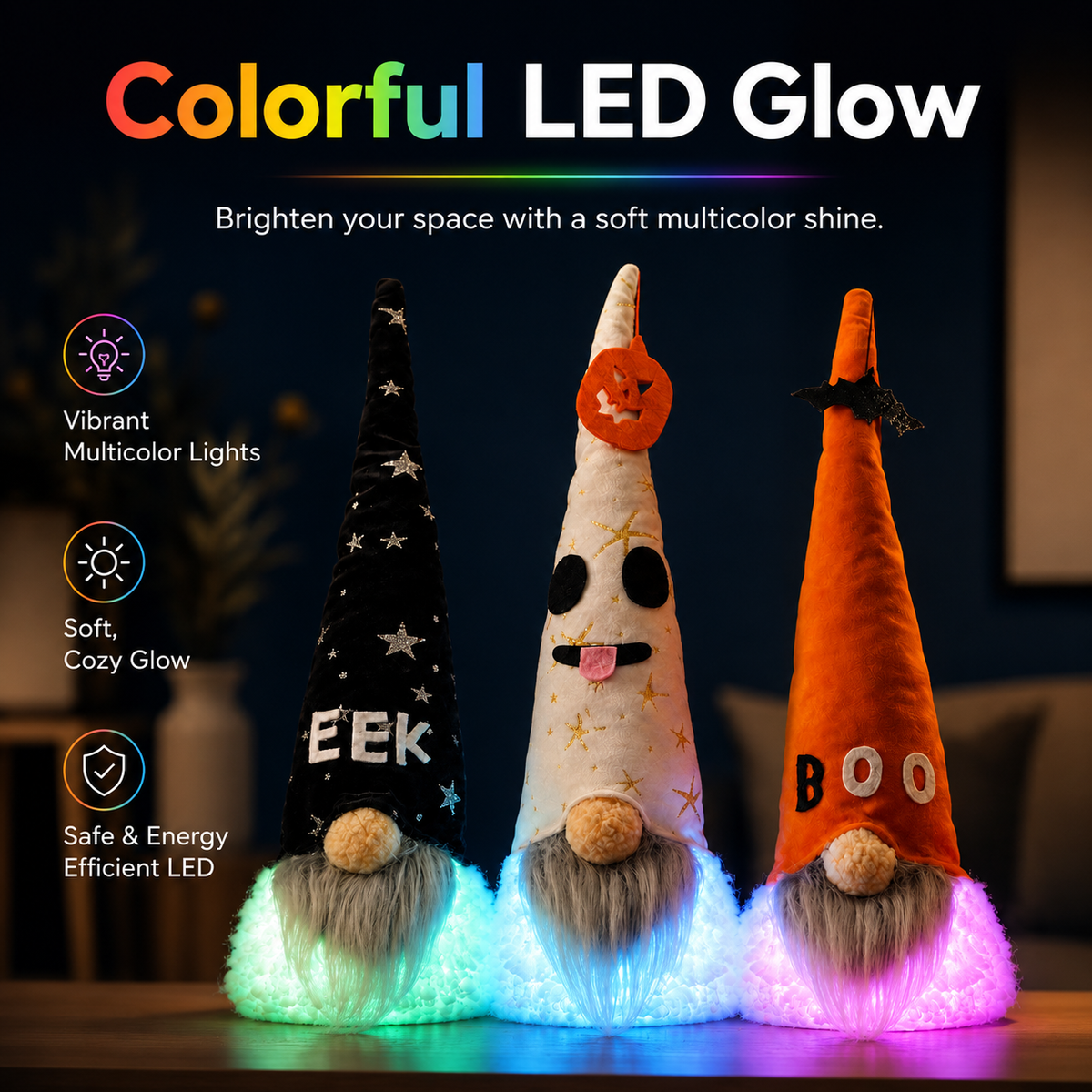 Halloween Style Cute Light-Up Gnome Decor