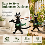 Whimsical Fishing Cat Figurine