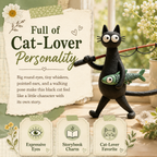 Whimsical Fishing Cat Figurine