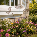 Rustic Metal Lotus Leaf Garden Stake