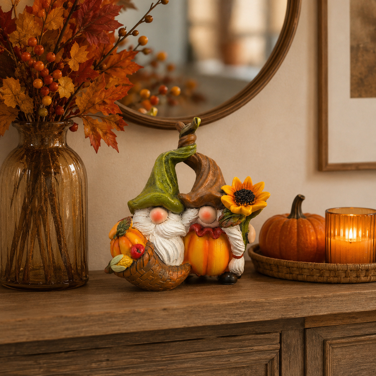 Harvest Gnome Fall Resin Decor