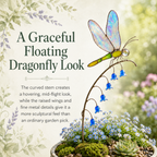 Iridescent Dragonfly Garden Stake with Bluebell Accents