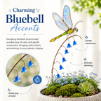 Iridescent Dragonfly Garden Stake with Bluebell Accents