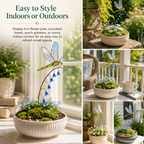 Iridescent Dragonfly Garden Stake with Bluebell Accents