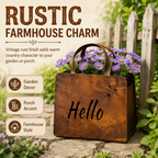 Rustic Metal Handbag Planter Decor