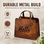 Rustic Metal Handbag Planter Decor