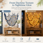 Lighted Coastal Fishing Net Wall Decor