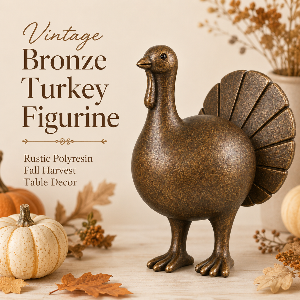Vintage Bronze Turkey Figurine
