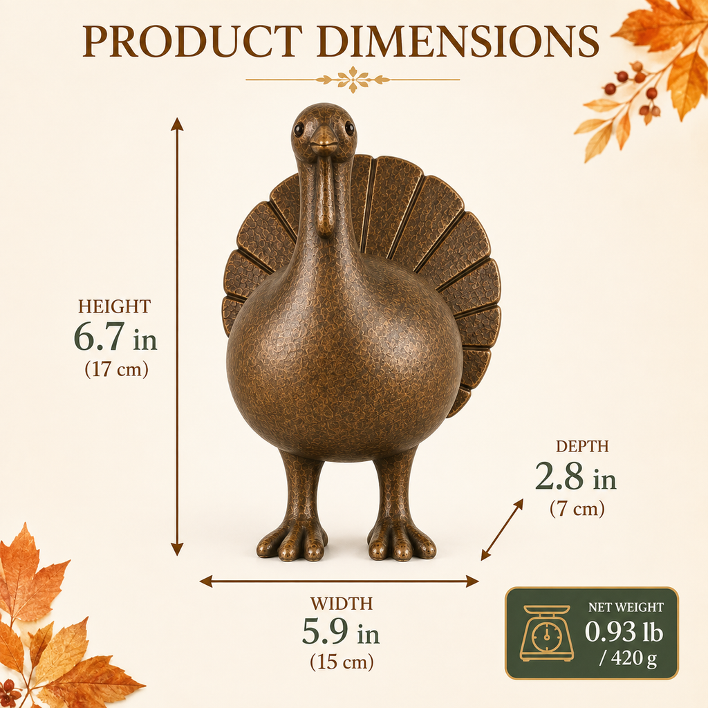 Vintage Bronze Turkey Figurine