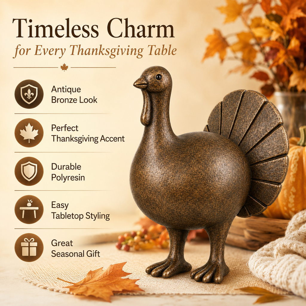 Vintage Bronze Turkey Figurine