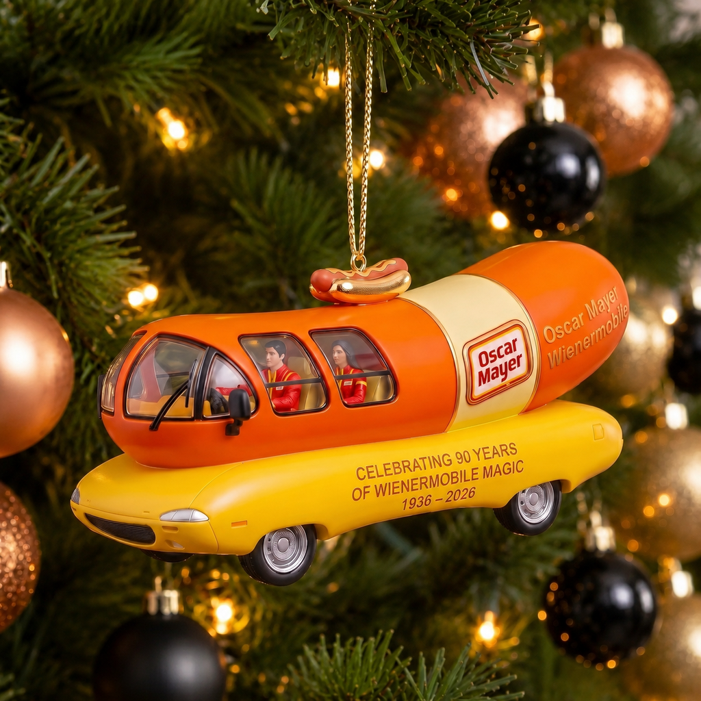 Iconic Oscar Mayer Wienermobile 90th Anniversary Collectible Christmas Ornament