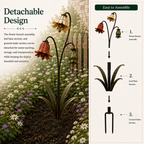 Vintage Sculptural Wildflower Metal Garden Stake