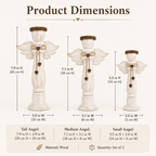 Vintage Wooden Angel Trio Figurines