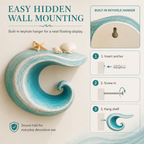 Sculptural Ocean Wave Floating Shelf