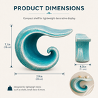 Sculptural Ocean Wave Floating Shelf