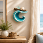 Sculptural Ocean Wave Floating Shelf