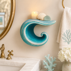Sculptural Ocean Wave Floating Shelf
