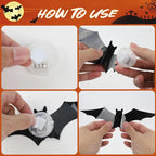 🔥 2026 3D LED Bat Wall Decorations – 12/24PCS Light-Up Halloween Decor for Walls, Windows & Parties
