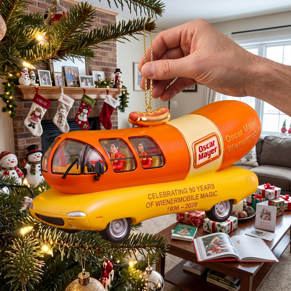 Iconic Oscar Mayer Wienermobile 90th Anniversary Collectible Christmas Ornament