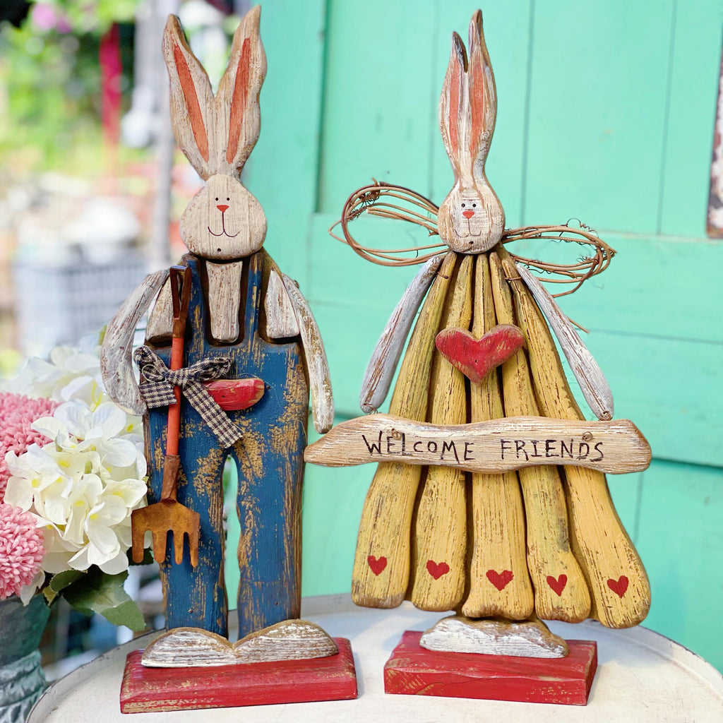 Easter Rustic Vintage Style Bunny Decoration