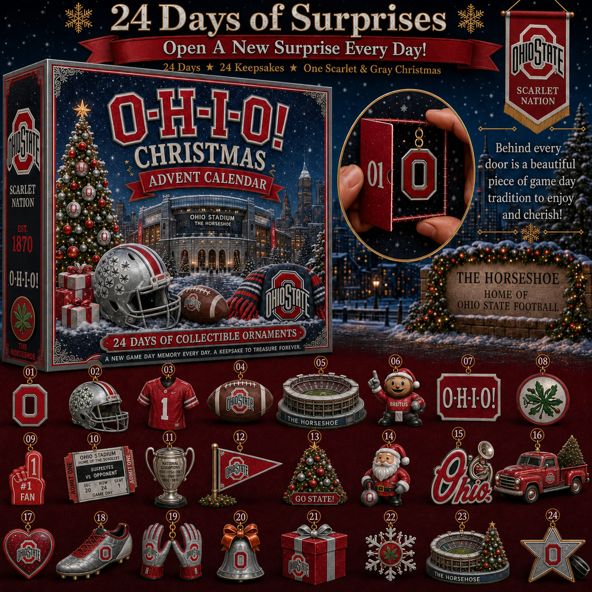 🎄 O-H-I-O! Football Christmas Advent Calendar