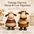 Vintage Harvest Sheep & Cow Figurines