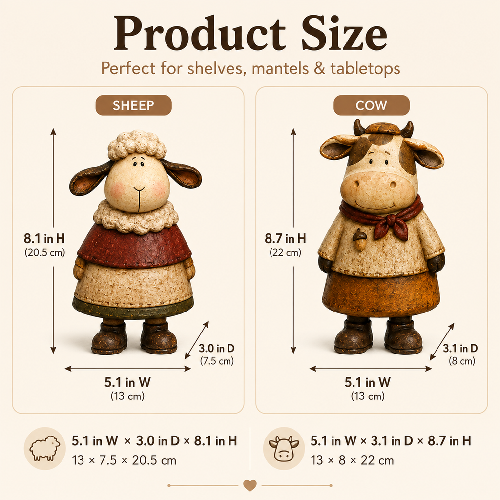Vintage Harvest Sheep & Cow Figurines