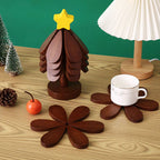 Christmas Tree-Shaped Trivet & Coaster Set