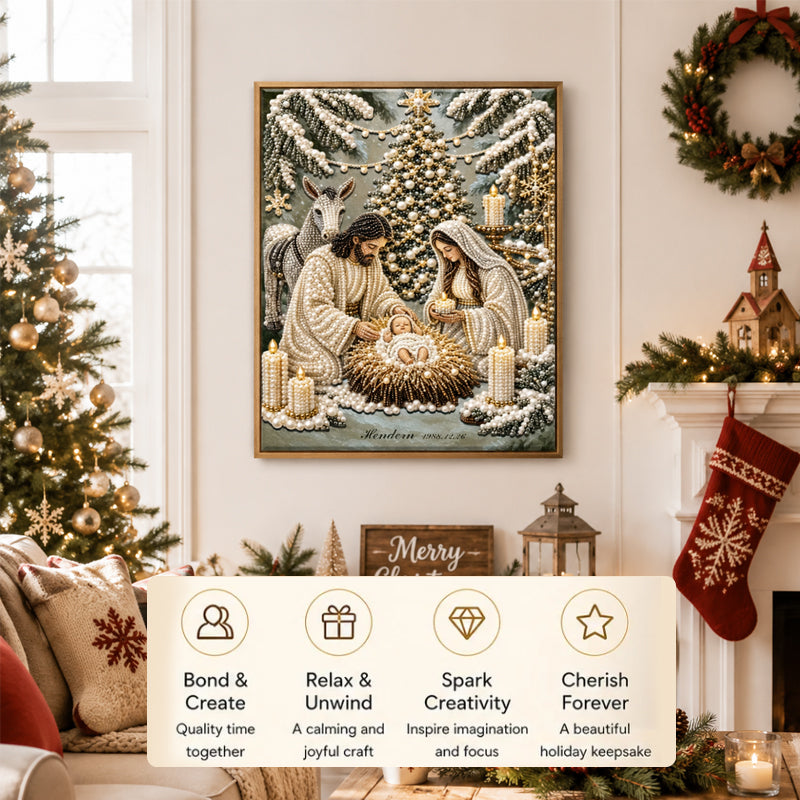 Nativity Scene Diamond Painting Kit | Jesus Christ Christmas Faith Art Decor
