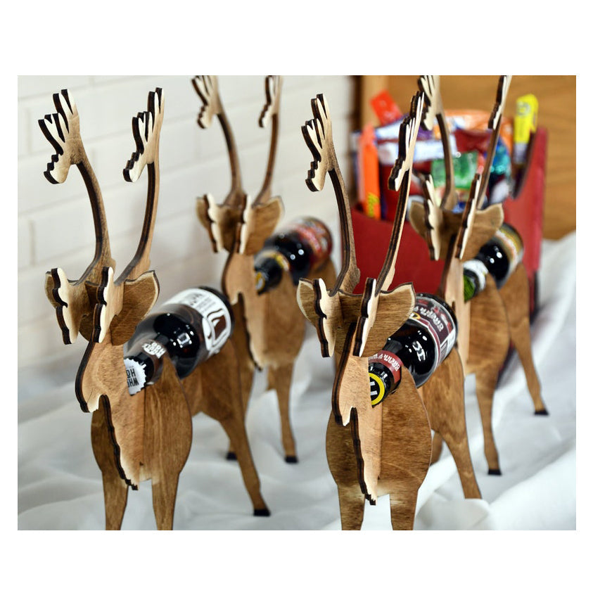 🦌🛷Deer And Sleigh Beer Holder - Perfect Christmas Gift
