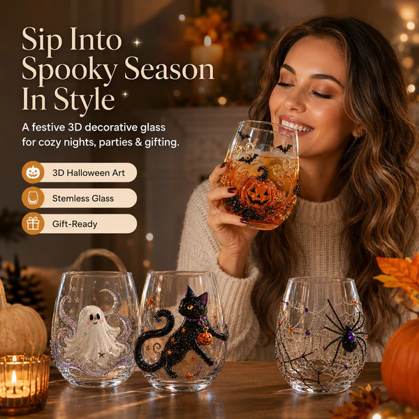 3D Halloween Glassware Collection | Spooky Designs, Festive Sips & Cozy Fall Moments