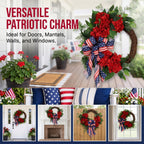 Lighted Artificial Patriotic Wreath
