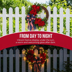Lighted Artificial Patriotic Wreath