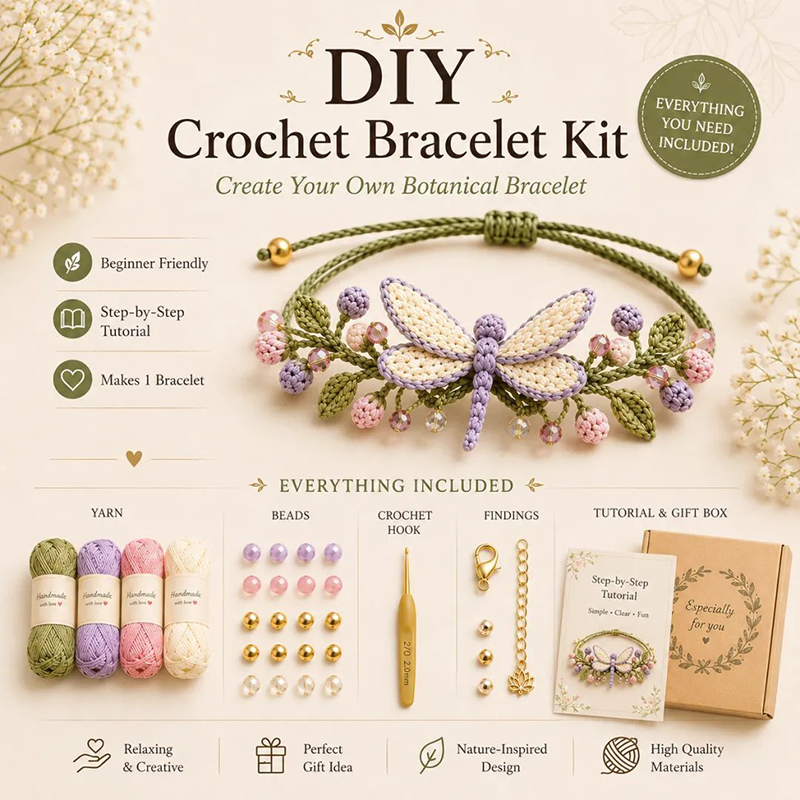 Nature-Inspired DIY Crochet Bracelet Kit